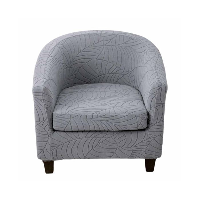 Housse de fauteuil - QIEDOVIEY - Style 1 - Extensible - Imprimé - Gris clair (Ensemble 2 pièces)