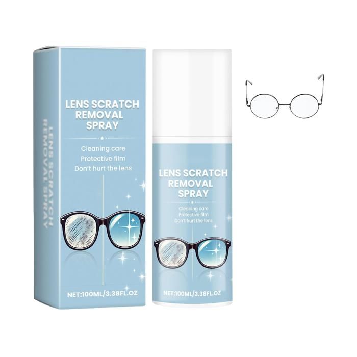 Spray nettoyant de rayures pour lunettes réparateur de rayures pour lunettes 100 ml Liquide de réparation de lunettes de verre