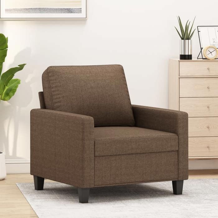 Fauteuil moderne en tissu - VIDAXL - Marron - 78x77x80 cm - Siège 60 cm - Profondeur 50 cm - Hauteur 41 cm
