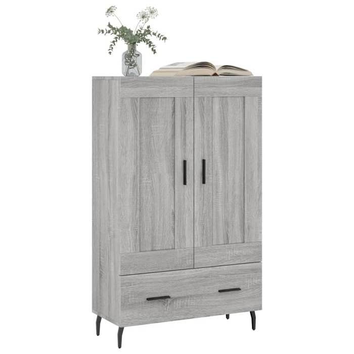 Buffet haut en bois dingénierie - vidaXL - Sonoma gris - 69 5x31x115 cm - Grand espace de rangement