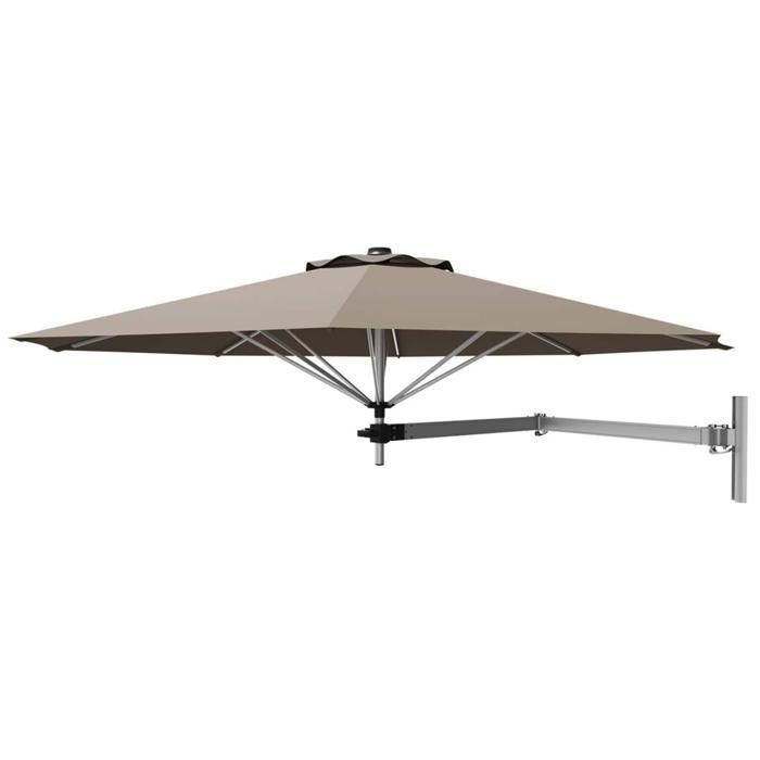 LIFEZEAL Parasol Mural Dia.250 cm Parasol Déporté en Polyester 240g