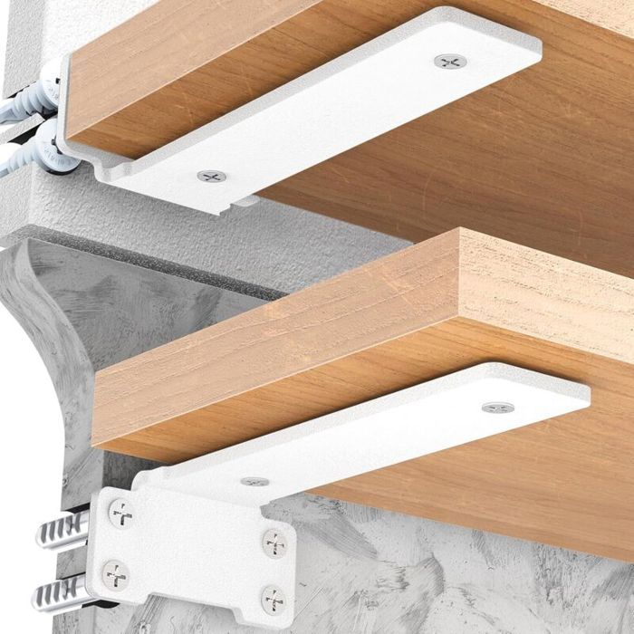 Lot de 2 supports détagère - Charge maximale : 75 kg ，（ 30 cm， Blanc）
