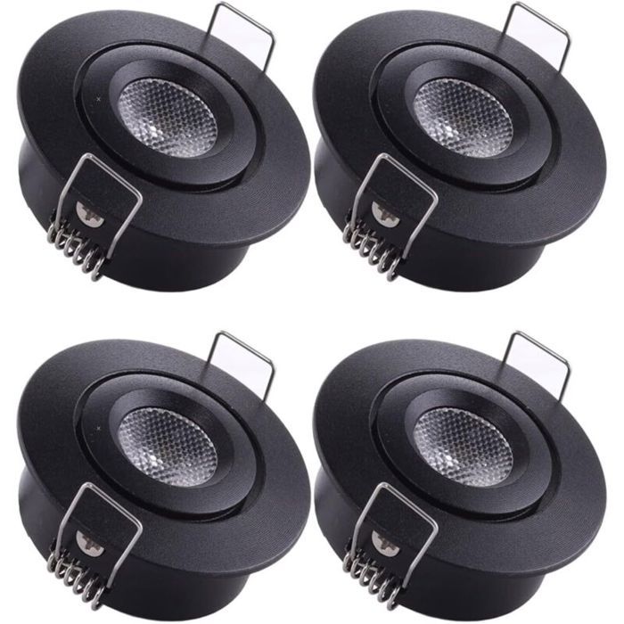 4 Mini Spot Encastrable LED Plafond Spot encastré Lampe 1W Blanc Chaud 3000K pour Vitrine Plafond Cuisine Placard DIY éclairage et