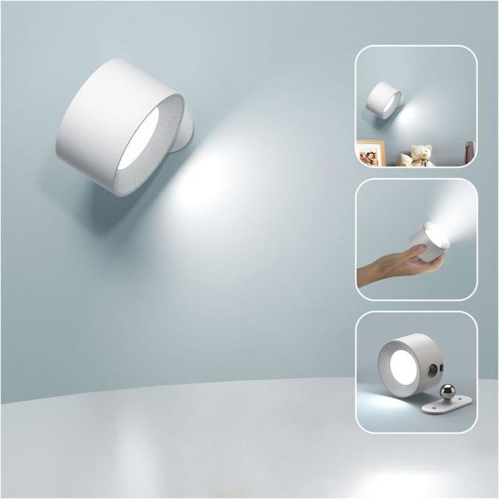 Murale Rechargeable Spots Muraux Intérieure à LED à Commande Tactile 3 Niveaux de Luminosité 3 Températures de APPLIQUE DINTERIEUR
