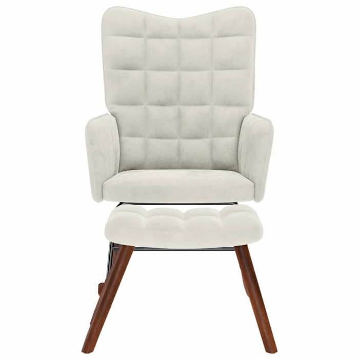 Best2026@velours Fauteuil Relax SHIELDPRO® - Siège maximal: 110 kg - Chaise à bascule avec tabouret en - pour salon crème5012