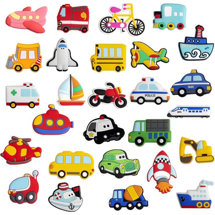 Lot daimants réfrigérateur 27 pièces Véhicules PVC - Jouets éducatifs enfants