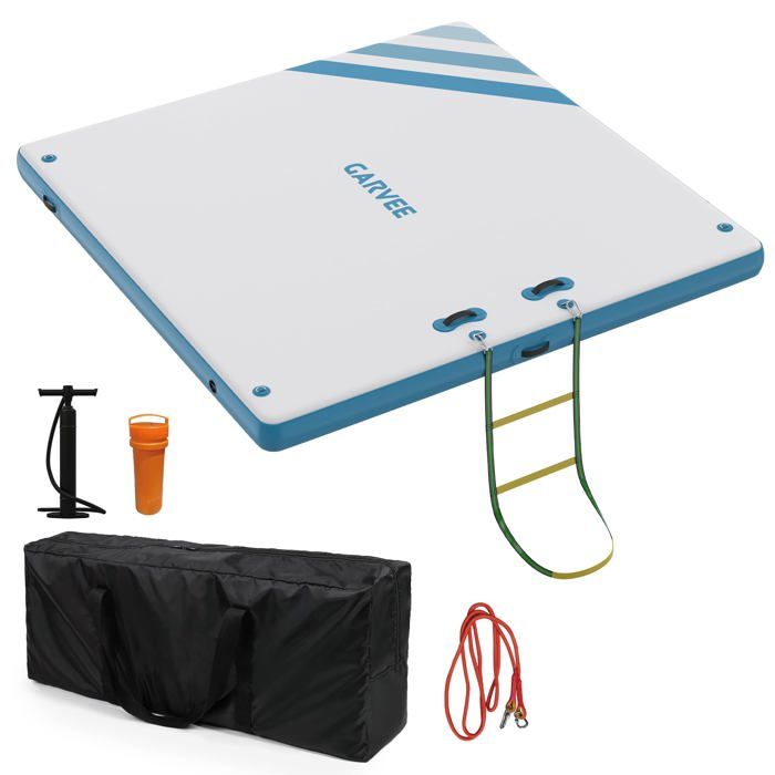 Plateforme flottante gonflable rectangulaire 1,8x1,5m, quai gonflable avec sac, échelle, pompe, île piscine lac mer plage | Leroy Merlin Plateforme flottante gonflable rectangulaire 1,8x1,5m, quai gonflable avec sac, échelle, pompe, île piscine lac mer plage | Leroy Merlin