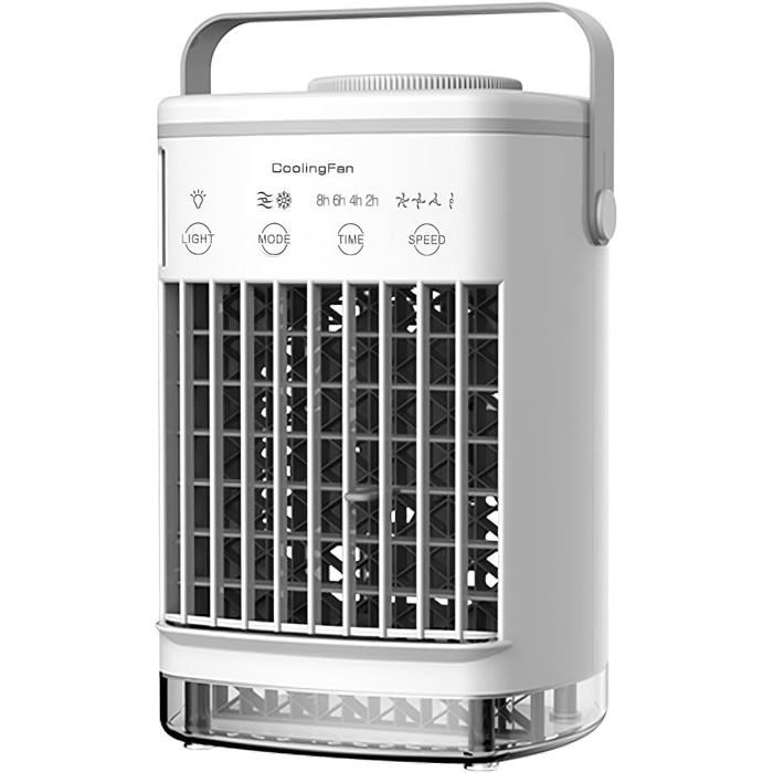 Rafraîchisseur dair portable - Belle commode - Mini climatiseur mobile - Modes réglables et 4 vitesses