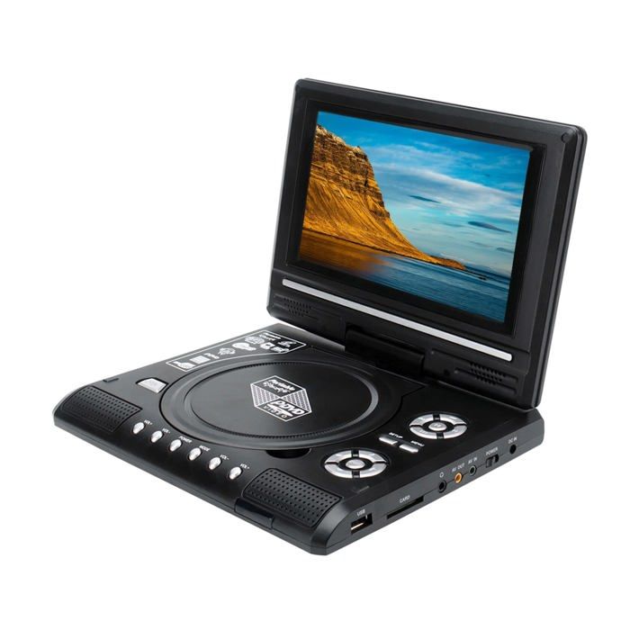 Lecteur DVD Portable avec Écran Rotatif 78écran orientable sur 270 degrés Batterie Rechargeable IntégréeAccepte USB/CD/AV in