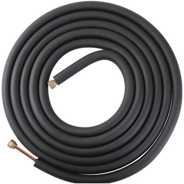 Tuyau de Liaison Frigorifique Aluminium 5 m - Tube Cuivre-Aluminium Épais avec Écrous en Cuivre - Sans Soudure