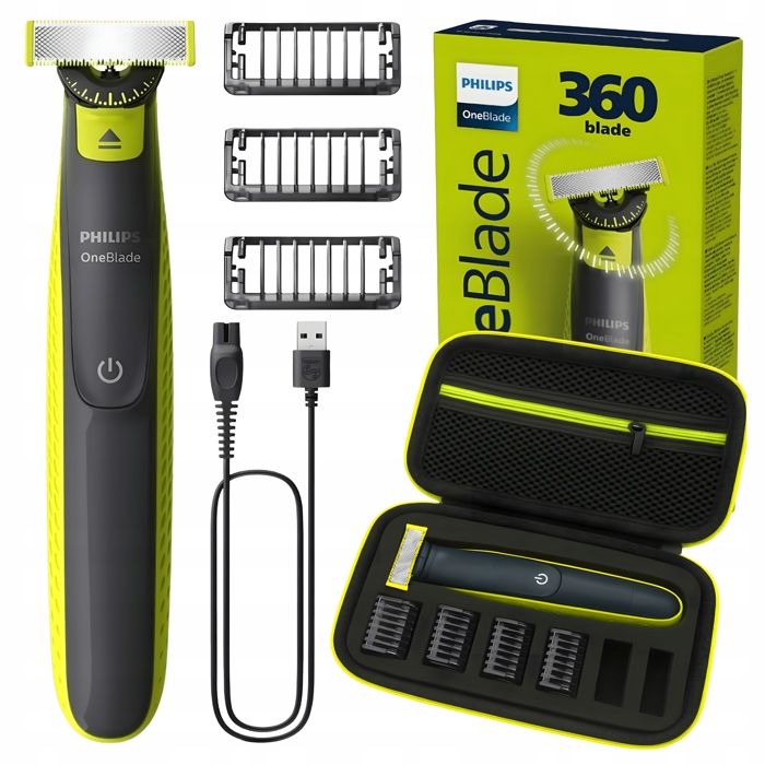 Rasoir Philips OneBlade 360 QP2724/23 - Wet & Dry - 45 min - 3 sabots - étui Rasoir Philips OneBlade 360 QP2724/23 - Wet & Dry - 45 min - 3 sabots - étui
