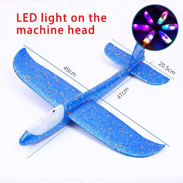 Lot 2 Avions Planeurs Lumineux En Mousse EPP – Lancer Manuel, LED, Vol Long, Pour Enfants