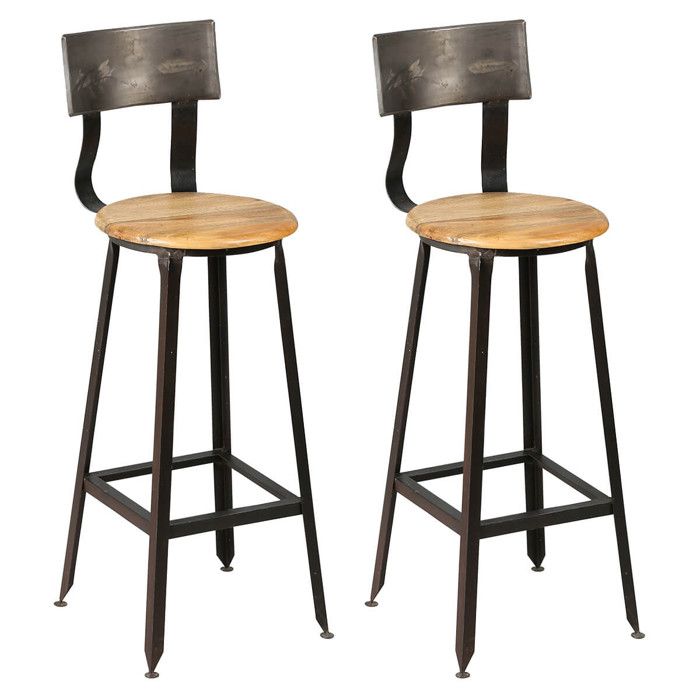 INDUS - Lot de 2 Tabourets de Bar Industriel H75 INDUS - Lot de 2 Tabourets de Bar Industriel H75