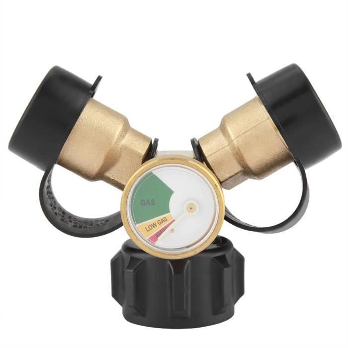 2 Pièces Adaptateur Gaz Avec Manomètre - Connecteur Réservoir Propane Pour Barbecue Et Camping