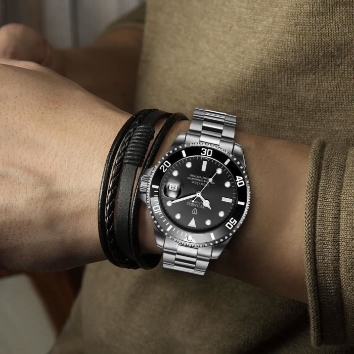 TEVISE T801 Hommes Montre automatique mécanique de mode Montre étanche à  l'eau - Cdiscount Bijouterie
