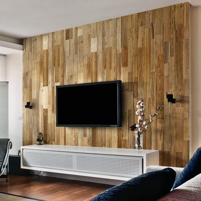 Panneau Mural En Bois Autocollant – Lambris, Effet Brique, Pour Intérieur, Fait Au Canada