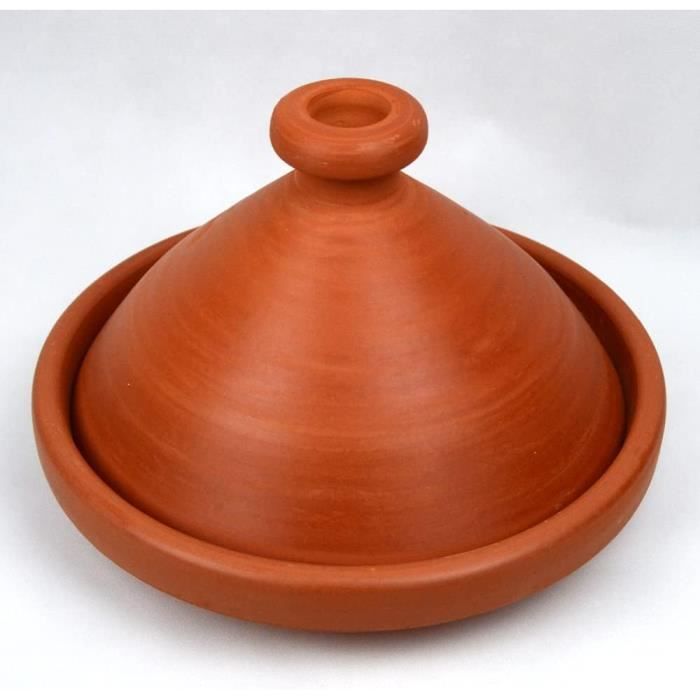 Tajine Marocain En Terre Cuite Non émaillée – Fait Main – Taille 8,75 Pouces – Pour 2 Personnes – Cuisson Gaz Et électrique