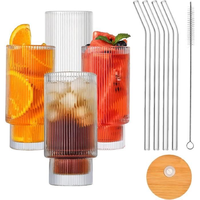 3 Verre à Cocktail Créatif avec Paille 190ML