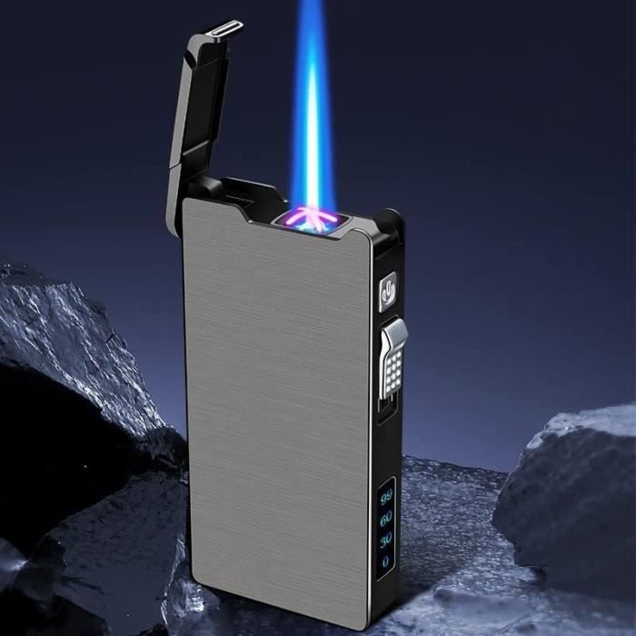 Briquet Électrique, USB Rechargeable Briquet Briquet à Plasma Rechargeable Coupe Vent Longue