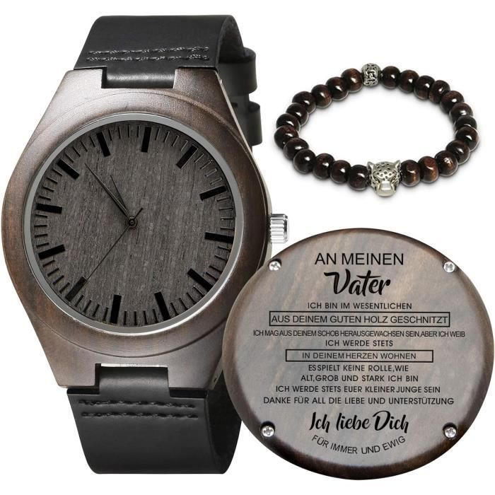 Montre best sale bois gravée