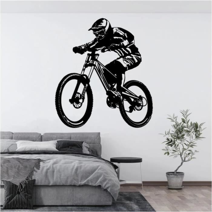 Vtt Extreme Tout Terrain Sticker Mural Route Competition Sportive Athletique Adolescent Chambre Garage Decoration 64X57Cm u5800 Cdiscount Maison