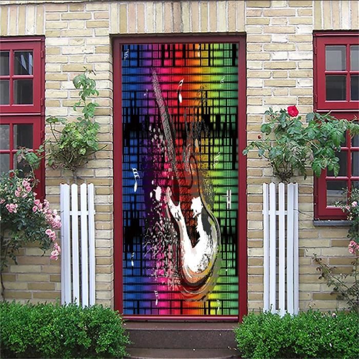 Sticker Porte 3D Effet Diamant Argent - 2 Rouleaux 42.5x200cm - Autocollant PVC Imperméable Pour Décoration Intérieure - 10