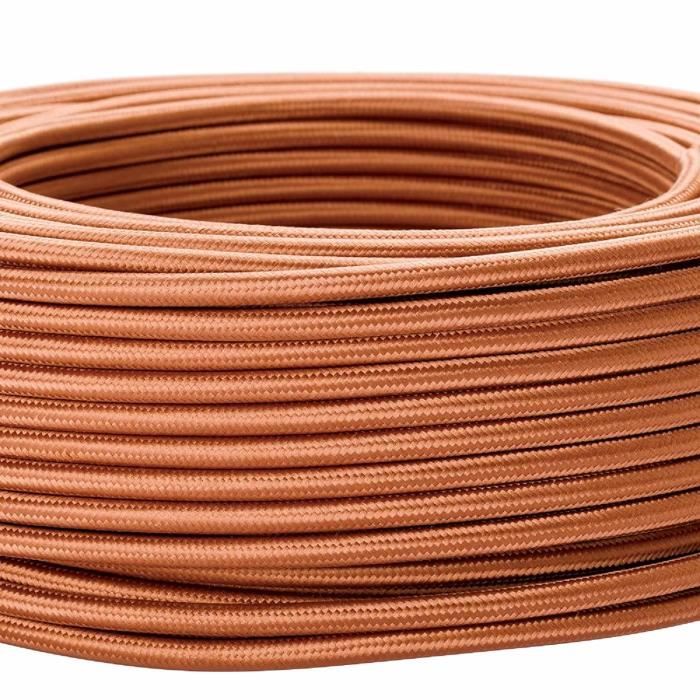 Câble Textile D'alimentation - 30 Mètres, Gaine Plastique Souple, Parfait Pour Lampes Suspendues Et Créations DIY