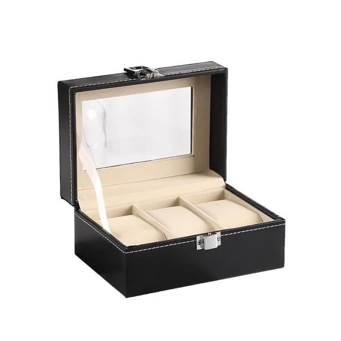 Étui à Montre En PU - Lot De 2 Boîtes élégantes Pour Homme Et Femme - Protection Anti-rayures, Rangement Voyage - 8