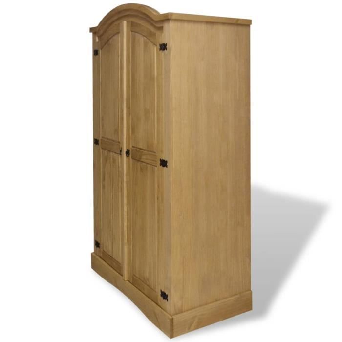 Garde-robe - KAI - Corona - Pin massif - 2 portes - Style mexicain Garde-robe - KAI - Corona - Pin massif - 2 portes - Style mexicain