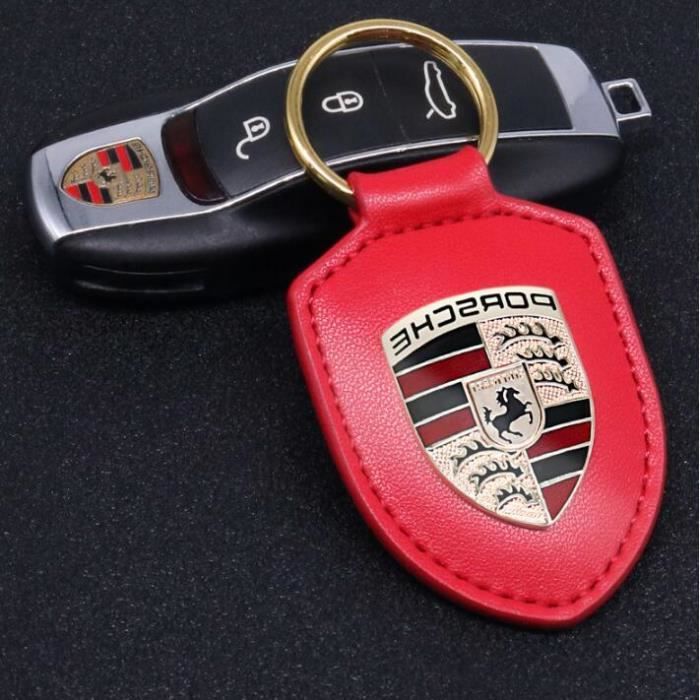 Porte Cle Porsche En Cuir Rouge Achat Vente Porte Cles