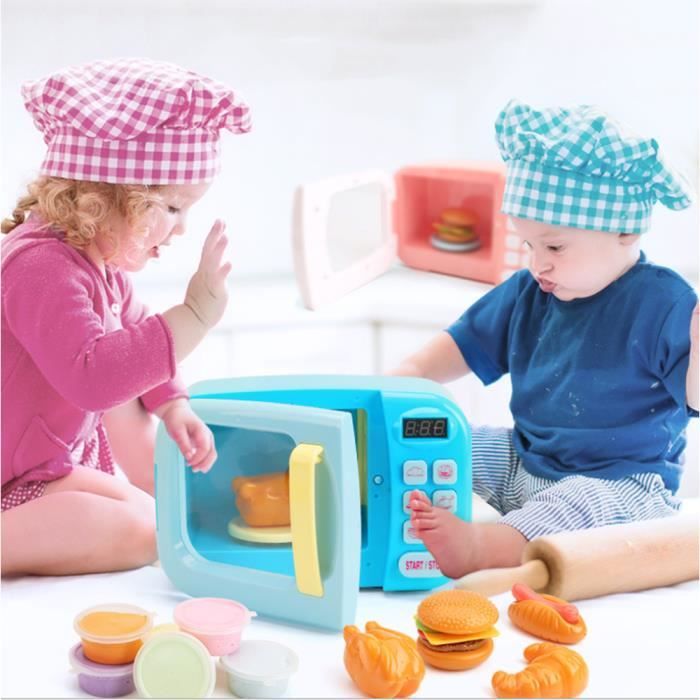 Lot De 8pcs Jouets Mini Cuisine D Enfant Hamburger Micro Ondes En Plastique Jeu D Imitation Jeu De Role Jouet Bebe Enfant Bleu Cdiscount Jeux Jouets