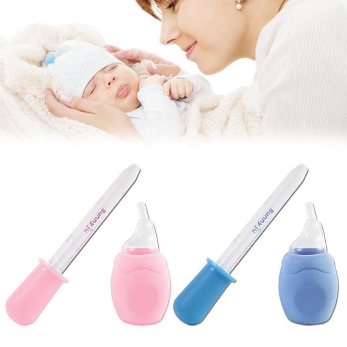 B/éb/é aspirateur Nasal en Silicone Booger Sucker Safe Nez Cleaner r/éutilisable pour Enfants en Bas /âge Rose Nouveau-n/és