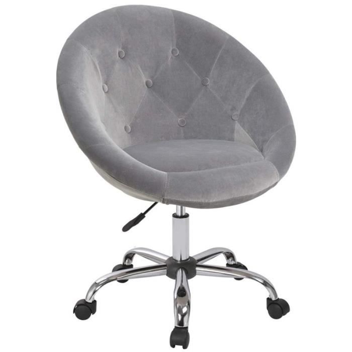 Fauteuil A Roulette Tissu Velours Gris Tabouret Chaise De Bureau Bur09078 Achat Vente Chaise De Bureau Soldes Sur Cdiscount Des Le 20 Janvier Cdiscount