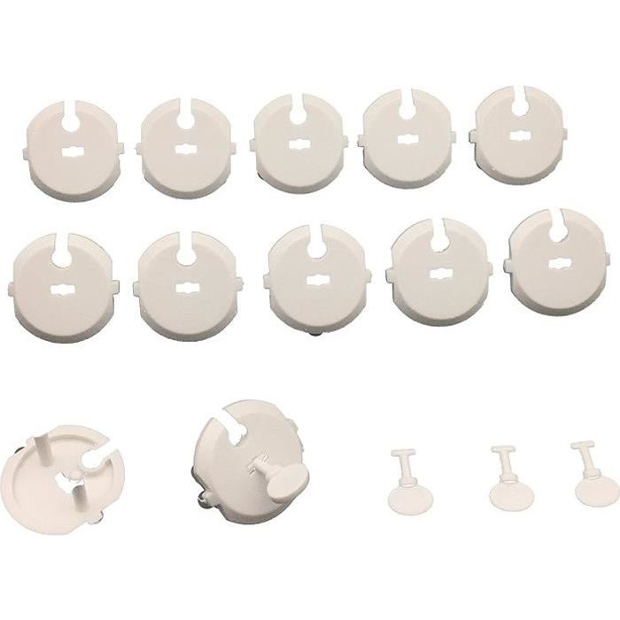 Cache-Prises De Sécurité Pour Enfants - Lot De 10, Blanc, Norme Allemande - Protège-Prise 2 Trous En ABS Pour Bébé