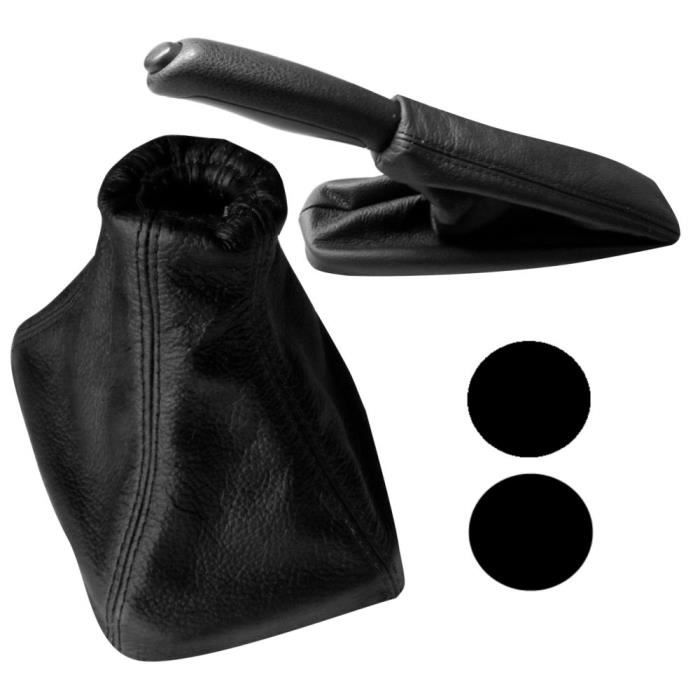Couleur du Cuir: Noir Soufflet de Levier de Vitesse AERZETIX en 100% CUIR véritable Coutures/Surpiqûres: Noires 