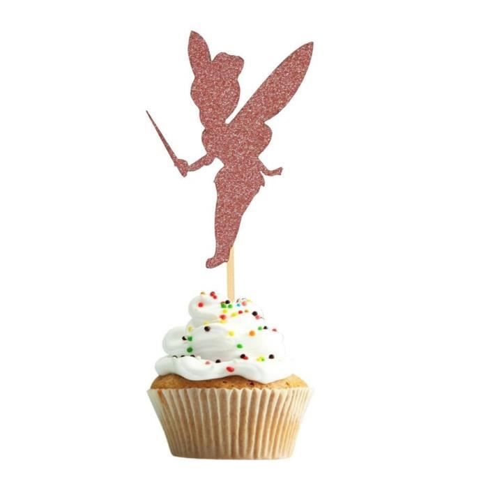 Rose Gold Decorations De Gateau A Paillettes Dorees 10 Pieces Ange Elfes Joyeux Anniversaire Feerique Pour Fete Prenatale Ann Cdiscount Maison