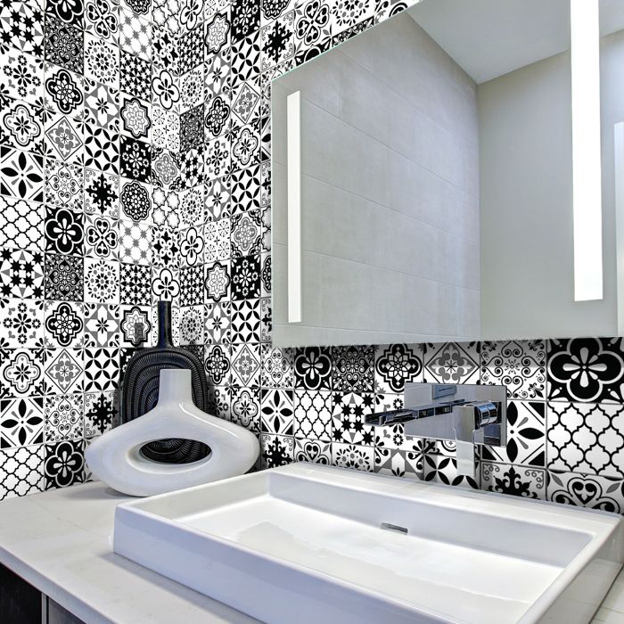 Stickers Adhésifs Carreaux De Salle De Bain - 5m X 20cm - Imperméable PVC - Multicolore
