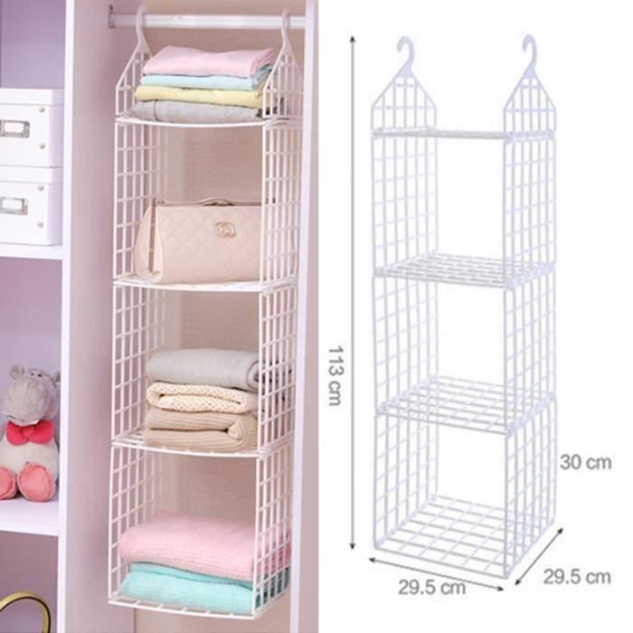 TEMPSA DIY Penderie Armoire Étagère Portevêtements Suspendu Rangement