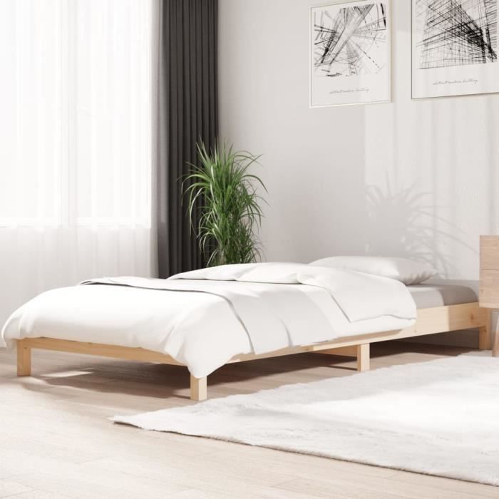 CHG Lit empilable 75x190 cm Bois de pin massif Nouveau produit CH0
