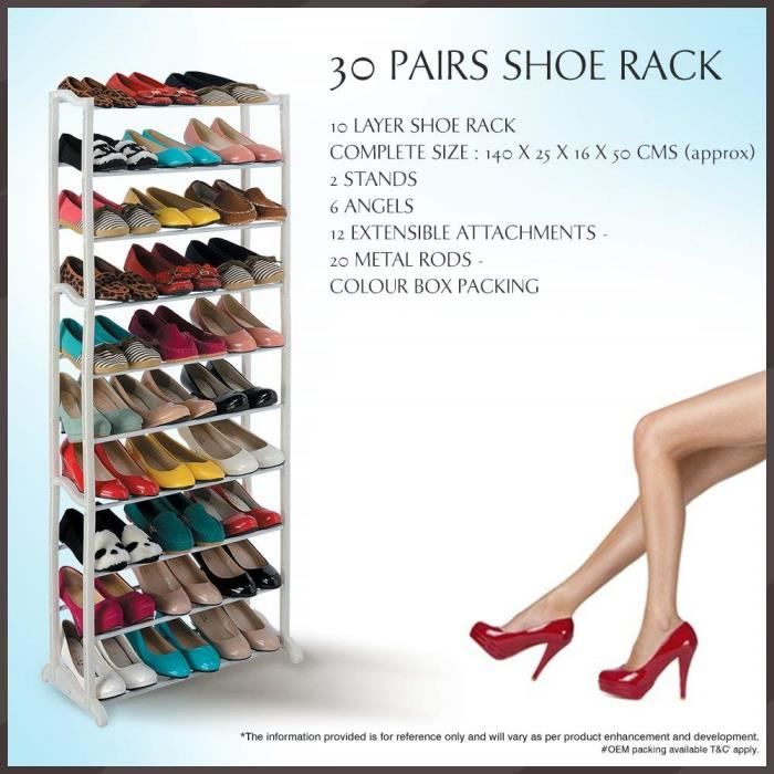 Hogart Meuble A Chaussures Pour 30 Paires Achat Vente Meuble A