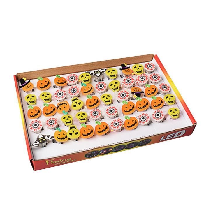 Acheter 50 Pièces Bagues d'Halloween Bagues Clignotantes Lumineuses LED Bagues de Doigt Lumineuses Cadeaux de Fête d'Halloween pour Enfants Adultes
