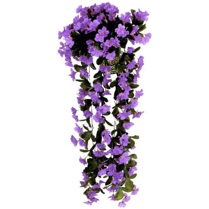 Fleur artificielle Fleur violette mur artificiel Violet Ivy Fleurs Wisteria  Suspension florale Garland Fleurs de vigne de mari A296 - Cdiscount Maison