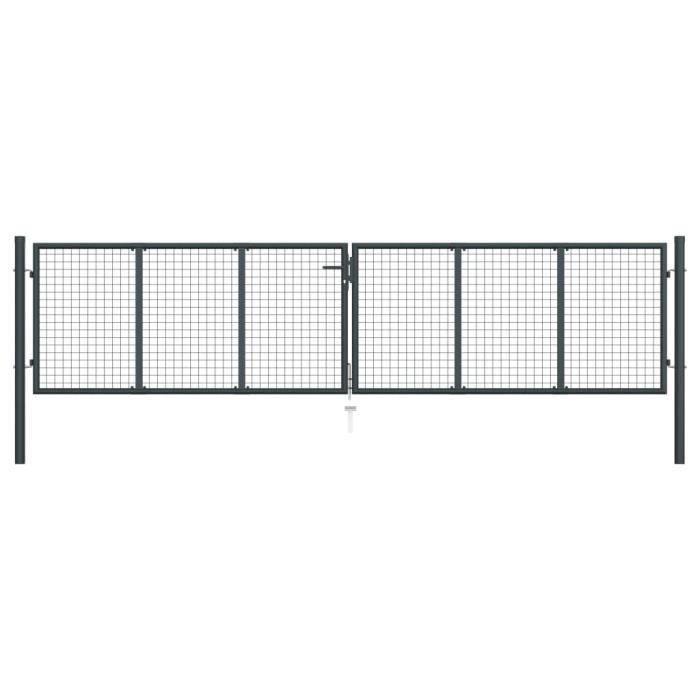 Portail en maille de jardin VIDAXL 400 x 125 cm Acier galvanisé Couleur Manuel