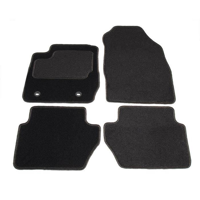 Tapis sur mesure - Ford - Fiesta MK6 - Moquette noire - Lot de 4 tapis