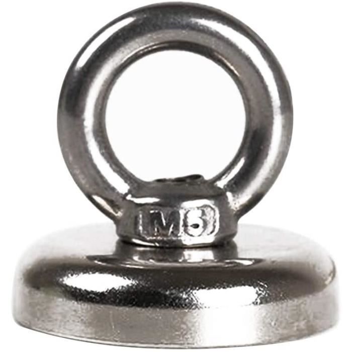 Aimant Néodyme Super Puissant 60kg - Lot De 2 - Ø42mm - Pour Pêche Magnétique, Récupération, Garage
