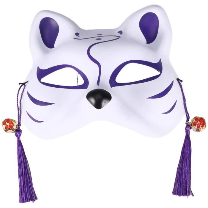 Violet Amosfun Masque de déguisement de Chat Japonais pour Halloween 