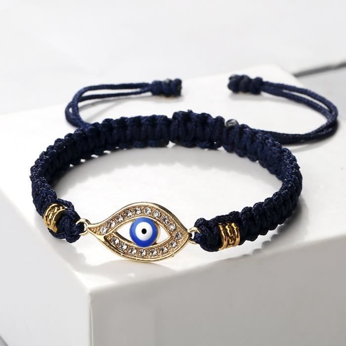 Bracelet mauvais œil fil rouge : protection contre la kabbale, cadeau porte- bonheur - France