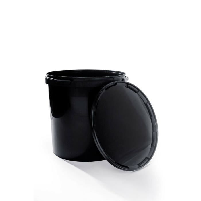 BenBow Seau avec Couvercle Noir 100x 20L - Seau en Plastique Couvercle Alimentaire Seau à Nourriture Auge Haute qualité