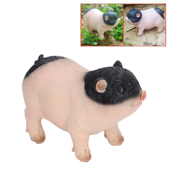 Statue de cochon de jardin CUQUE Résine Blanc 12x6x8cm