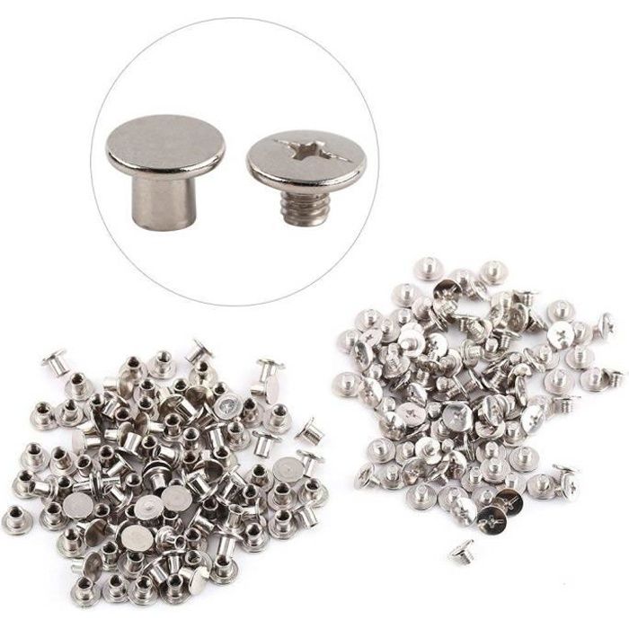 sourcingmap/® M5x5mm Cuir Albums M/étal Ongle Rivets Chicago Post vis Contraignant 100pcs